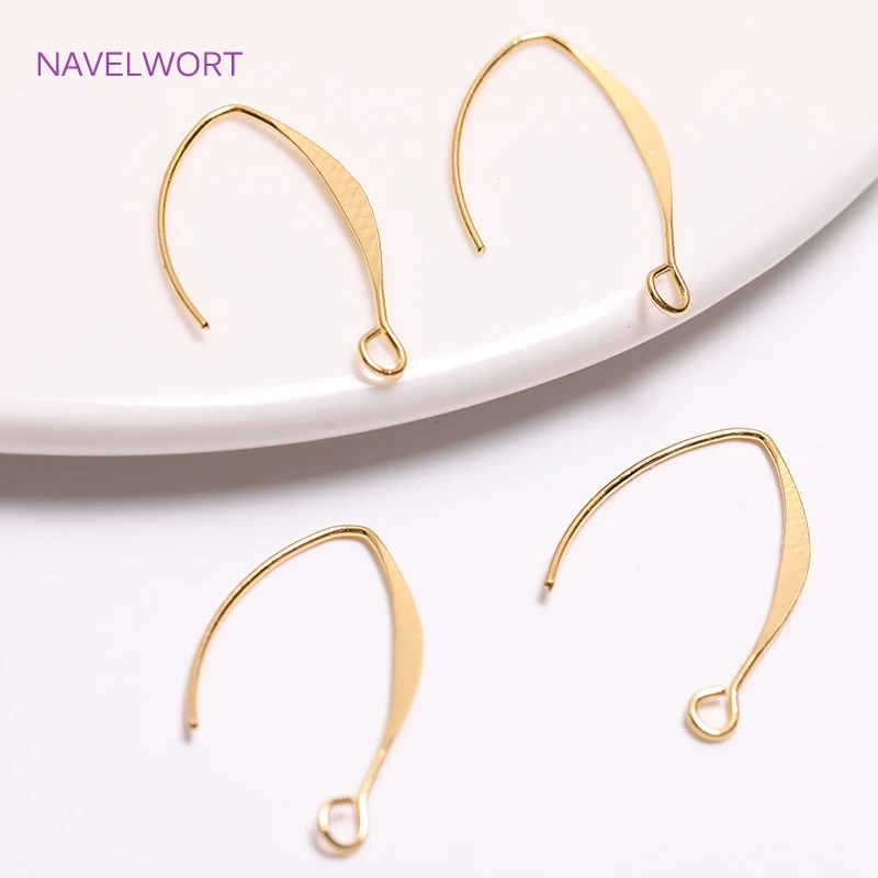 

18K Gold Plated Flattened Marquise Ear Wire with Open Ring,Inlaid Zircon Butterfly Charms DIY Jewelry Making Accessory Wholesale