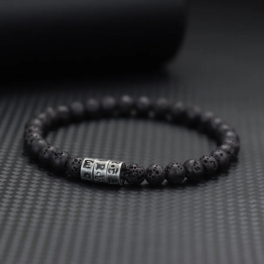 Black Onyx Stone Men Bracelet Viking Accessories