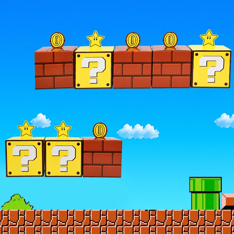 6/3Pcs Question Blocks Gift Boxes Kids Video Game Theme Birthday Candy Cookie Treat Box... - SKU QBGB1149 - UGI Packaging