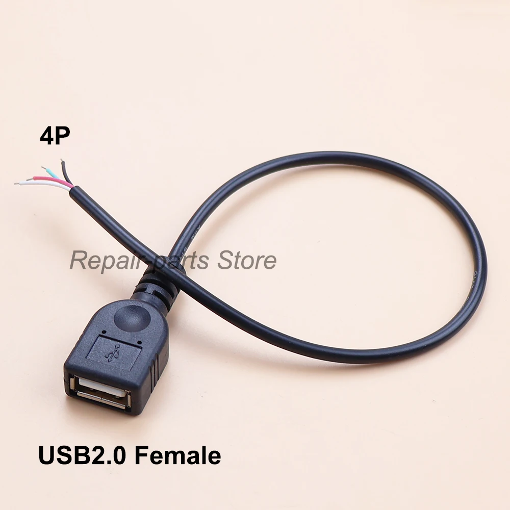 2/4 Pin Micro USB/USB 2,0 A/Typ C Männlich Weiblich Stecker Draht Stecker DIY Daten lade Verlängerung Kabel USB Netzteil Kabel 30Cm – Detail 6