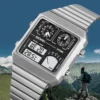 SKMEI 2198  StainlessSteel Thermometer Sports Watch Men's Leisure Business Electronic Watch LED Digital Watch Waterproof Digital 3