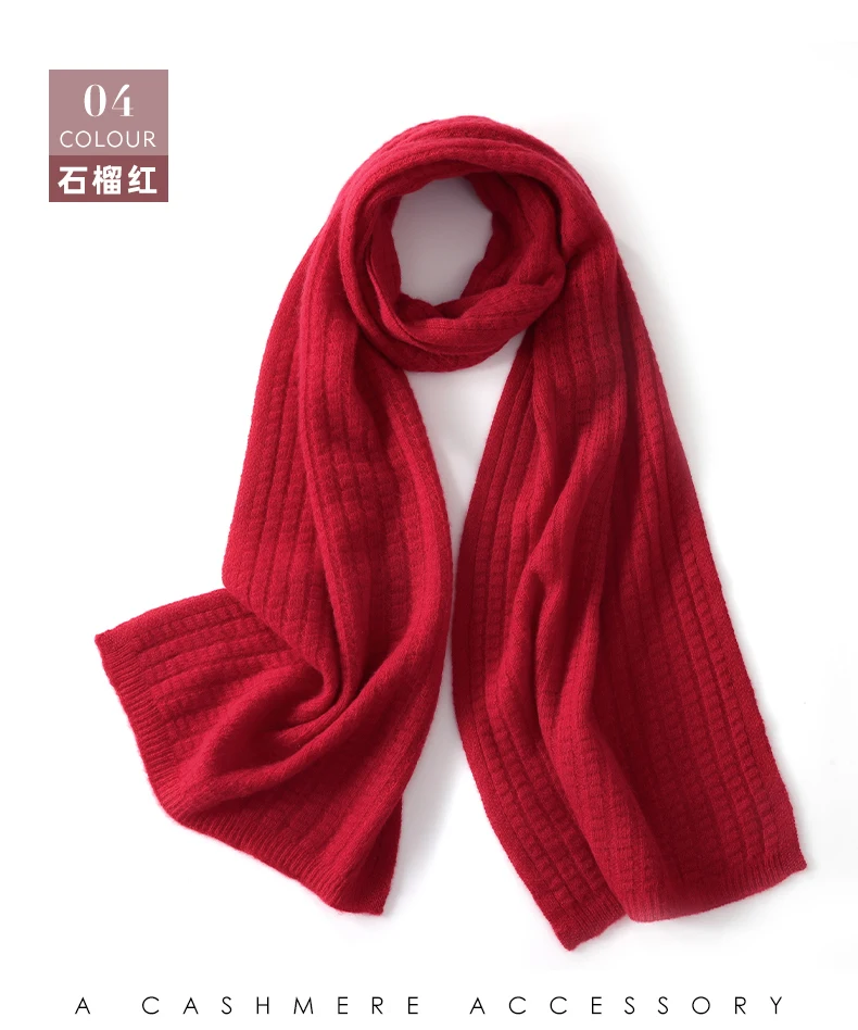 100% Kaschmir Gestrickte Schal Herbst Winter Neue Vielseitige Einfarbig Warme Hals Wärmer Paar Verdickt Student Koreanischen Stil Schal – Detail 19
