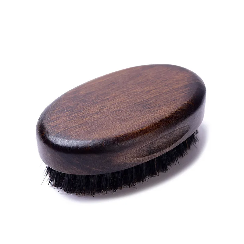 Boar Bristle Hair Beard Brush for Men, Small Soft Beard Brush, Pocket Travel Size Men's Wooden Mustache Brush