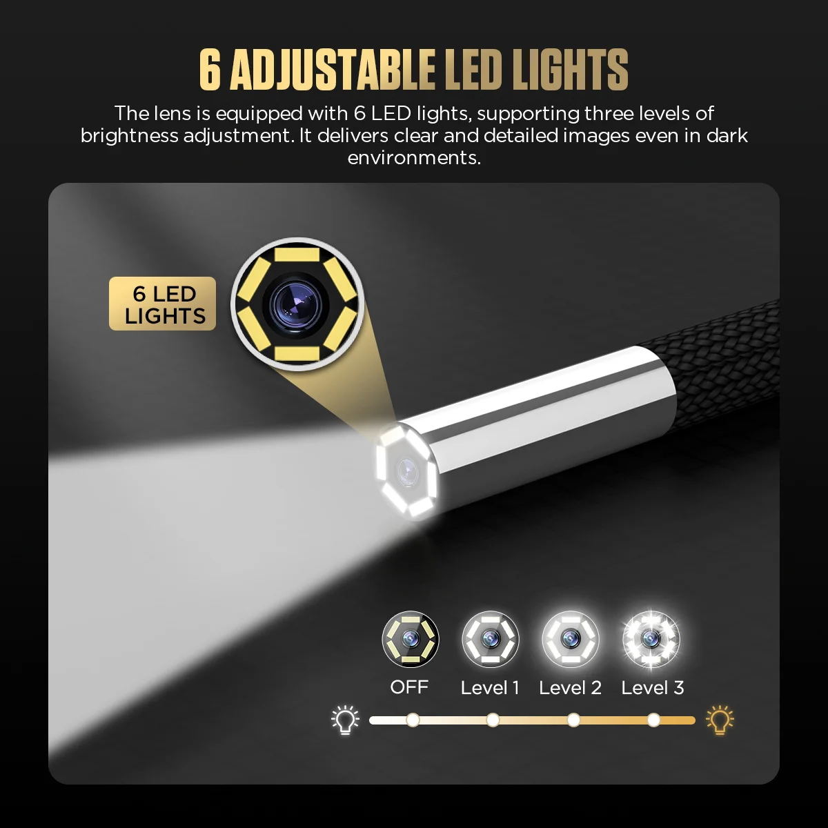AUTOOL SVB405 6.45mm 360도 회전 산업용 내시경 (자동차 배관 검사, 하수구 카메라, 보어스코프, 2MP 카메라)