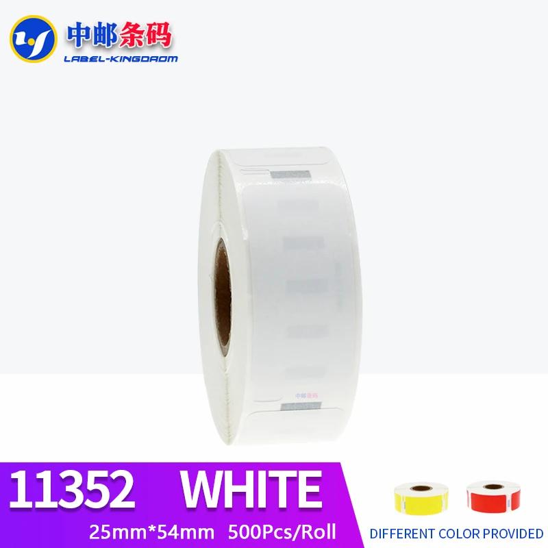 100 롤 Dymo 일반 11352 라벨 스티커, LW450 터보 열 프린터 호환, 25x54mm, 500 개