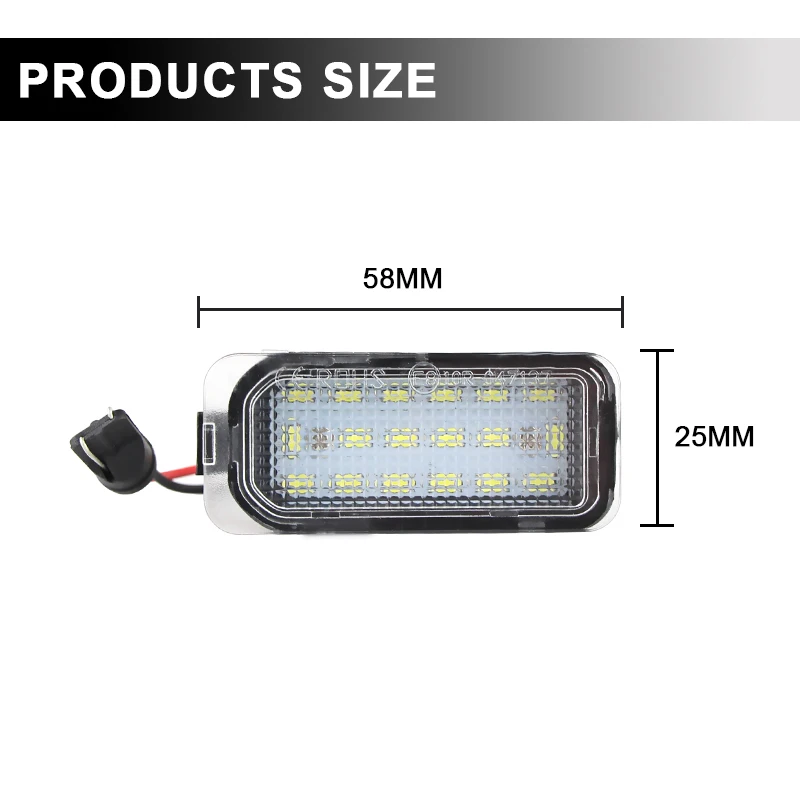 Feux De Plaque D'immatriculation LED - 2 Pièces - Blanc Froid - Pour Ford Focus, Kuga, Mondeo, Fiesta, Etc.