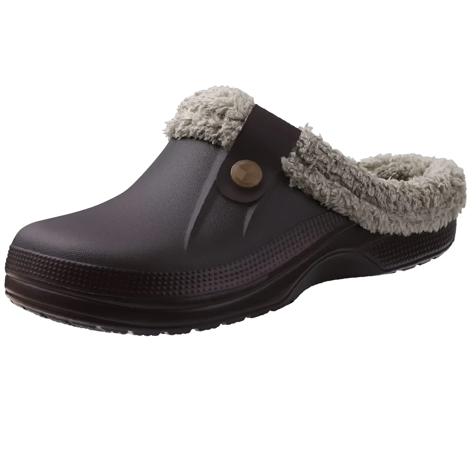 Unisex Winter Plush Fur Waterproof Slippers – Versatile Indoor and Garden Footwear