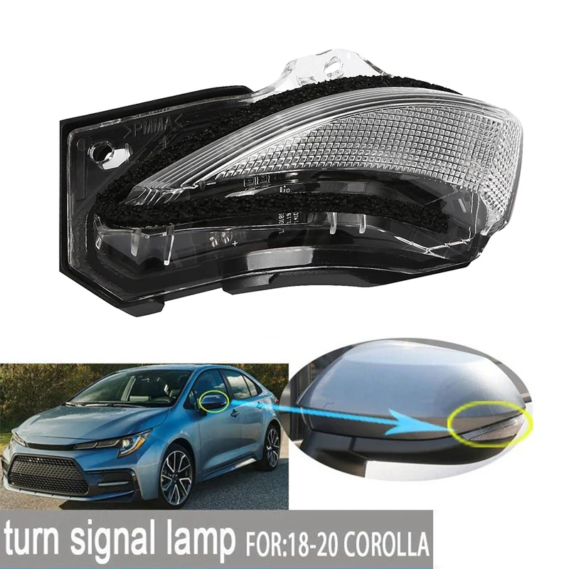 KENRTIR Smoked Lens Switchback Dual Color White/AMber Dynamic LED Side Mirror Blinker W/Turn Signal Daytime Running Light Assembly Kit Compatible with Toyota Corolla iM Prius C Avalon 