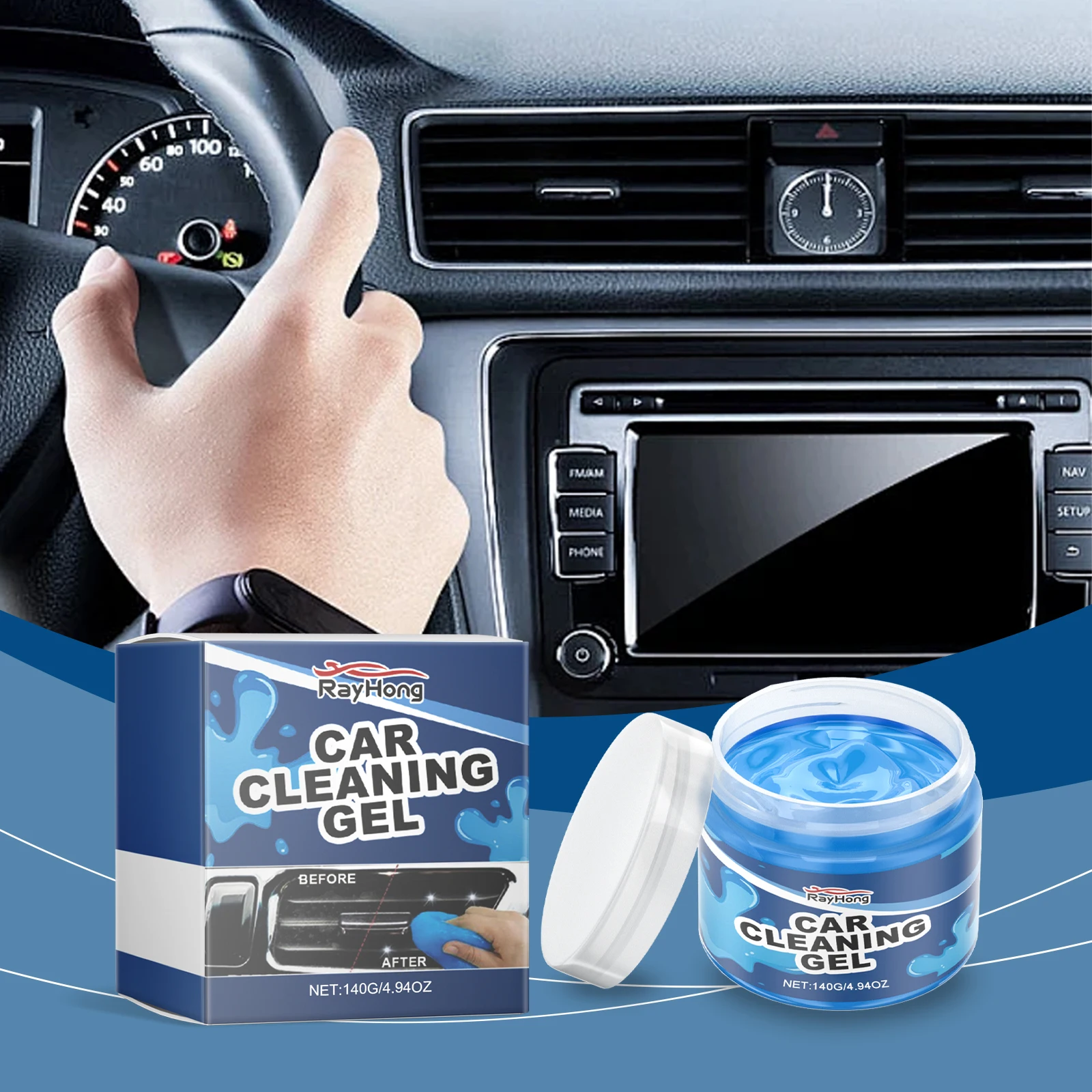 Universal Car Cleaning Gel Detailing Putty, Car Goop Cleaner Interior Cleaner Putty for Home, Office, Keyboard, Computer