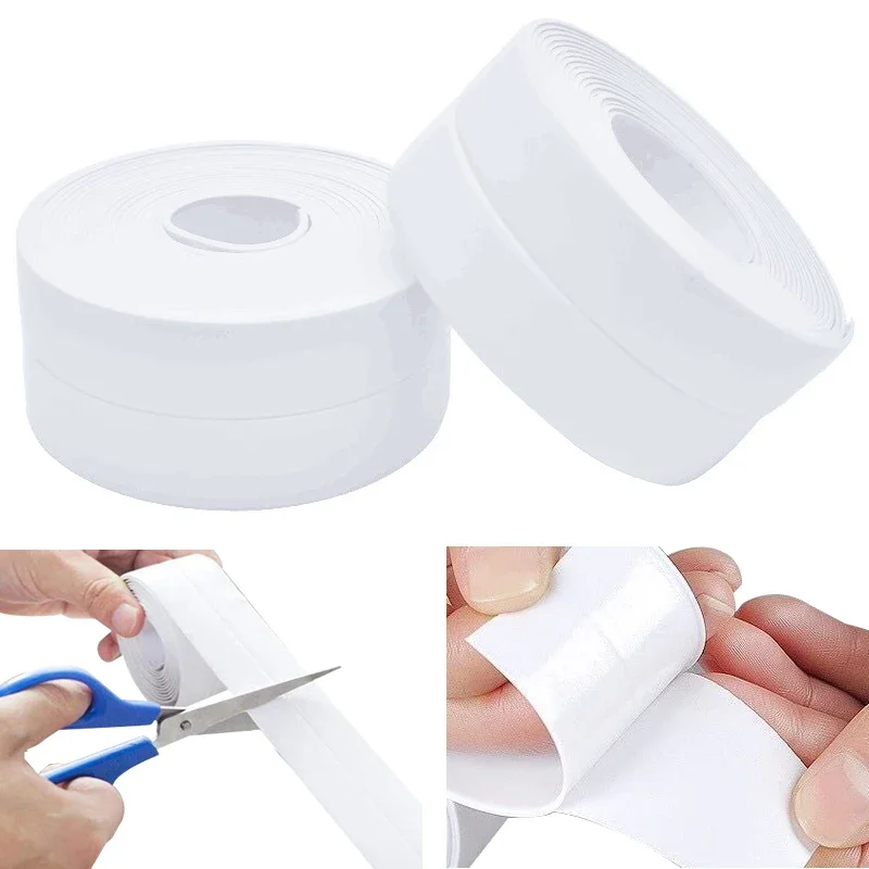 

Self Adhesive Sealing Strip Tape Bathroom Toilet Crack Caulk Tape Waterproof Mildew Proof Pvc Tapes For Kitchen Sink Wall Corner