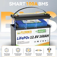 FLLYROWER 12V 168AH LiFePO4 batterie au Lithium avec Bluetooth BMS 8000 + Cycles pour camping-cars de tourisme batterie éolienne solaire tout-terrain 3