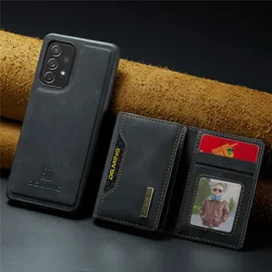 2 - in - 1 Detachable Magnetic Leather Wallet Case with Card Holder Pocket - Galaxy A37 (Black)