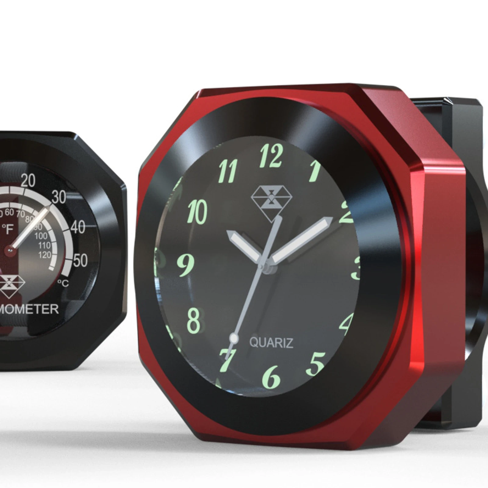 

Universal Aluminum Alloy 7/8inch 1inch Motorcycle Luminous Handlebar Mount Clock Watch Thermometer CNC Chrome Motorcycle