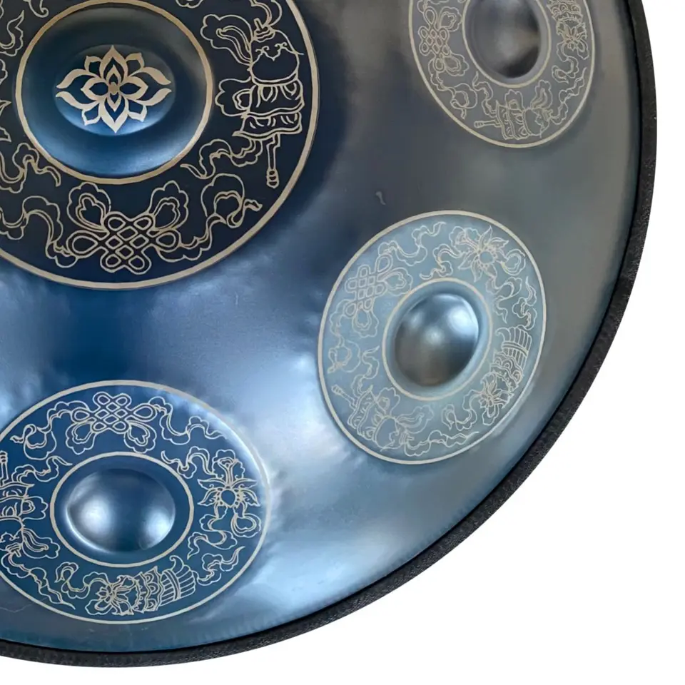 ハンドパン D マイナー 22 インチ、瞑想楽器スチールタンドラム大人用