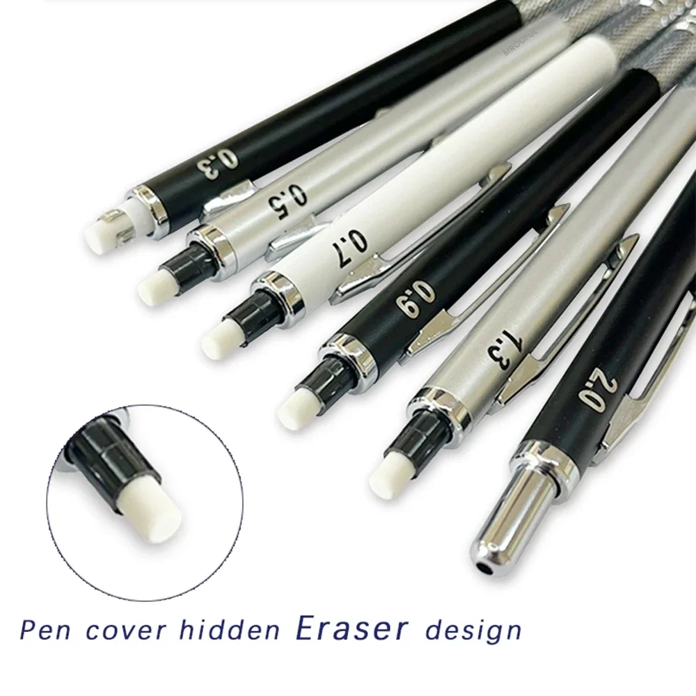 Pencil Eraser 10/20pcs Automatic Pencils Portable Replacement Tail Erasers School Supplies Exam Sketch Painting Mini Eraser Refill Accessories