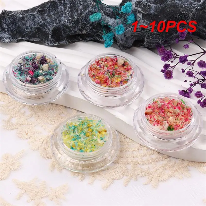 

1 ~ 10 шт. 1 горшок, модные сухие цветы для полимера, ремесло, дизайн ногтей, Микс, маленькие Мини-цветы, подвески для ногтей, летние ногти