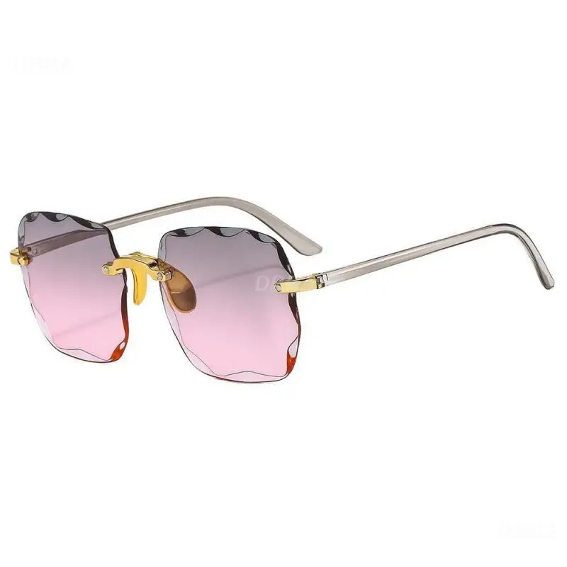 Polarized Sunglasses Vintage Sunglasses Frameless Square Sunglasses Oculos De Sol Summer Travel Women Street Shot Meta