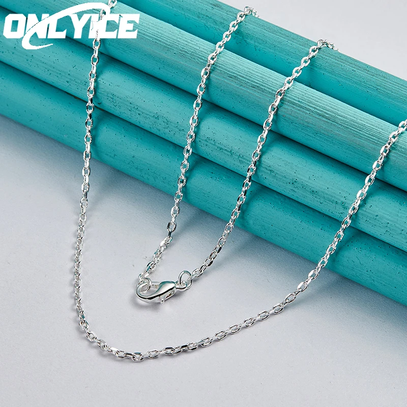 

925 Sterling Silver 18 Inch Simple O Chain Necklace for Woman Man Jewelry Fashion Wedding Party Accessories Jewelry Wholesale