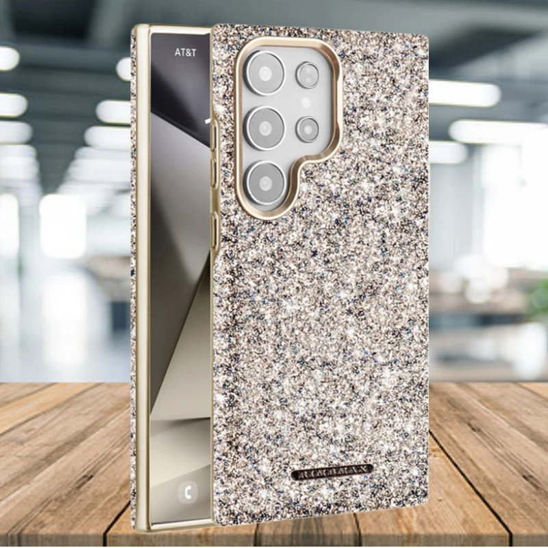 Glitter Bling Magnetic Attraction Phone Case with Electroplating Bumper