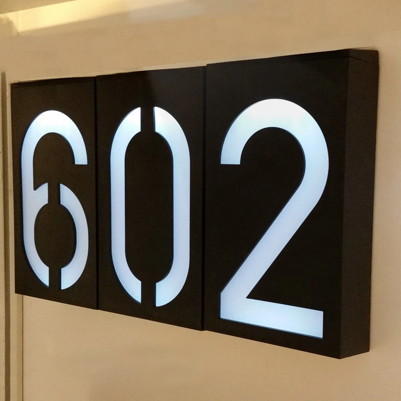 House Number, Porta Exterior Doorplate, Digital Flat Number Sign