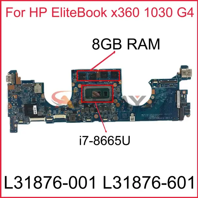 For HP EliteBook x360 1030 G4 Laptop NoteBook PC Motherboard DAY0PAMBAF0 Y0PA With SRF9W i7-8665U 8GB RAM Fully Tested OK 1
