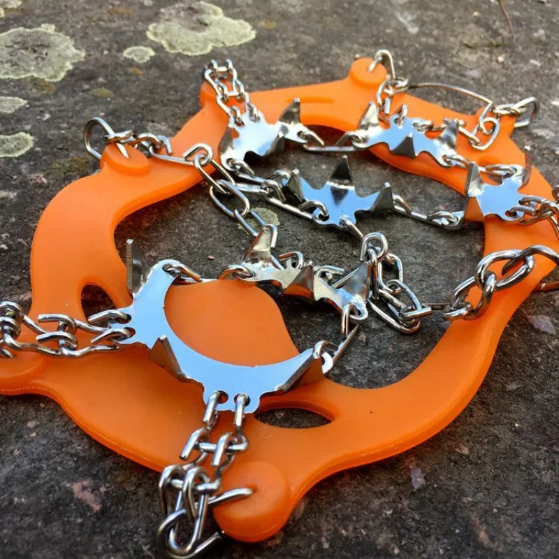Climbing Crampons Ice Gripper Spikes 18 Teeth Climbing Crampons for outdoor winter Walk Ice Fishing Snow Shoes Antiskid Shoes Manganese Steel Shoe Covers
