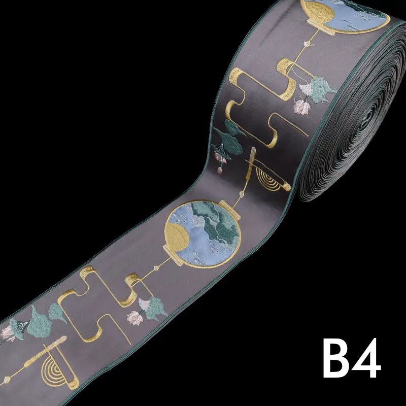 1m/Rolle neue chinesische Stil bestickte Jacquard Bänder Blumen und Vögel ethnischen Gurtband Stoff Nähen Kleidung Spitzen besatz – Detail 3