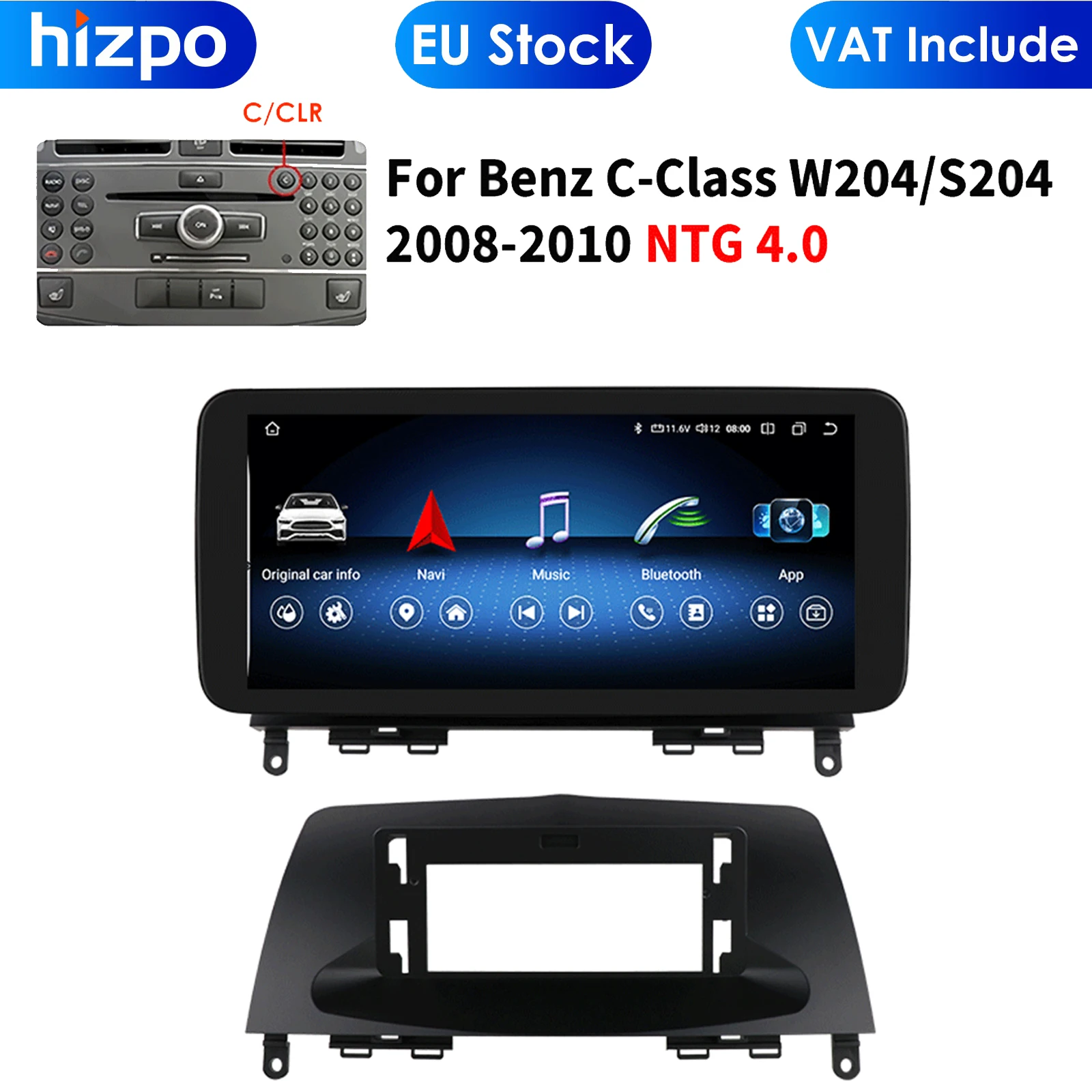 Carplay 4G 10.33 "Autoradio Android Per Mercedes Benz Classe C W204 S204 2008-2010 Ntg 4.0 Lettore Multimediale Gps 2 Din Stereo Dsp