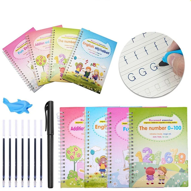 5 PCS Magic Copybook Children Reusable Practice Handwriting Workbook Magic  Ink for Tracing Letter Book Grooved Writing Book - AliExpress