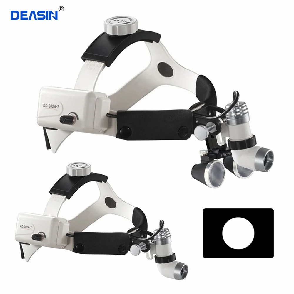 

DEASIN Dental 3W LED 2.5X/3.5X Head Wearing Binocular Magnifier white Medical Oral Headlight Angle Adjustable