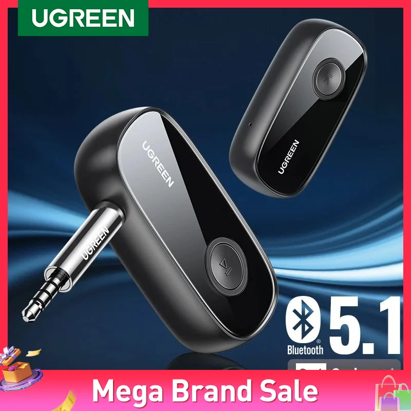 UGREEN Bluetooth Receiver 5.1 aptX HD 3.5mm AUX Jack Audio Wireless Adapter for Car PC Headphones Mic 3.5 Bluetooth 5.1 Receptor bluetooth transceiver adapter bluetooth aux adaptor bluetooth audio receiver bluetooth adapter audio adapter wireless earphone receiver