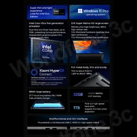 XIAOMI Redmi Book Pro 16 2024 Laptop Intel Ultra5 125H 7 155H RAM 32GB SSD 1TB 16"Inch 3.1K 165Hz Notebook Ultrabook Computer PC 2