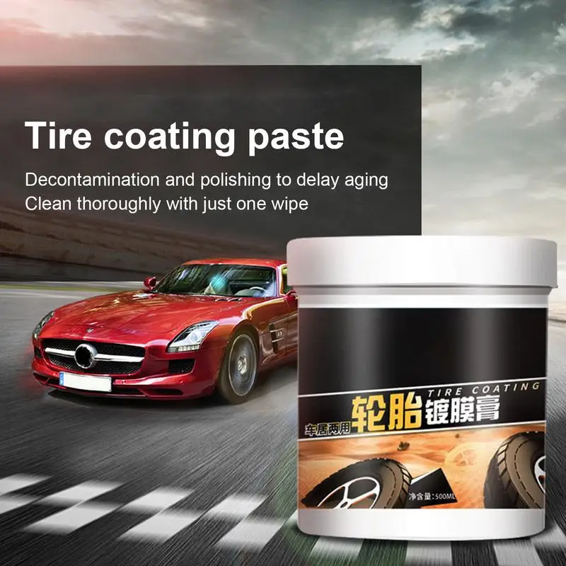 

Tire Coating Wax Tire Wheel Cleaner Glazing Wheel Wax Waterproof Rim Shine Cleaning Coating Cream 500ml Car Tire Coating Paste