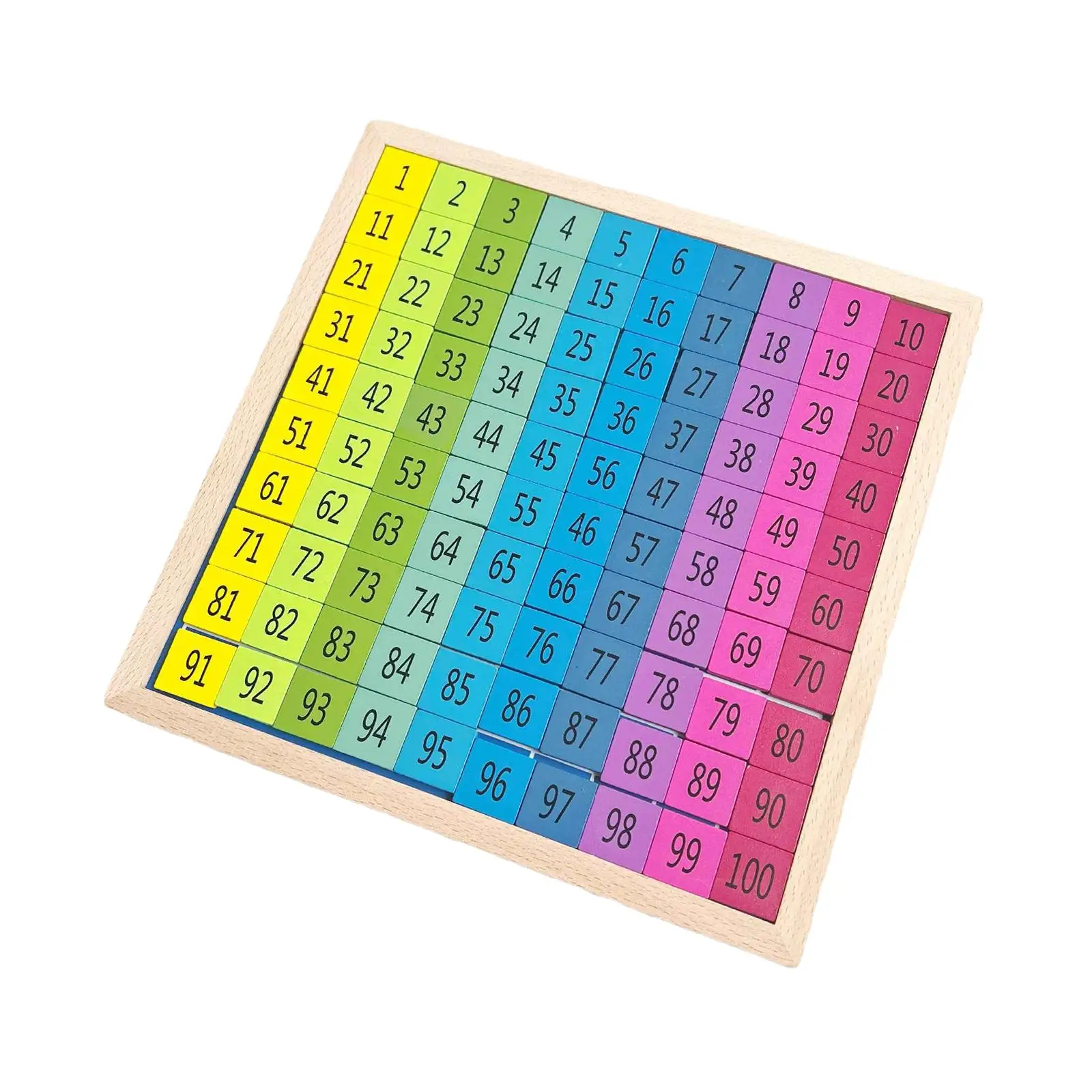 Wooden 1-100 Number Board Teaching Tool 1 to 100 Consecutive Numbers for Children Kindergarten Kids Preschool Teacher Supplies