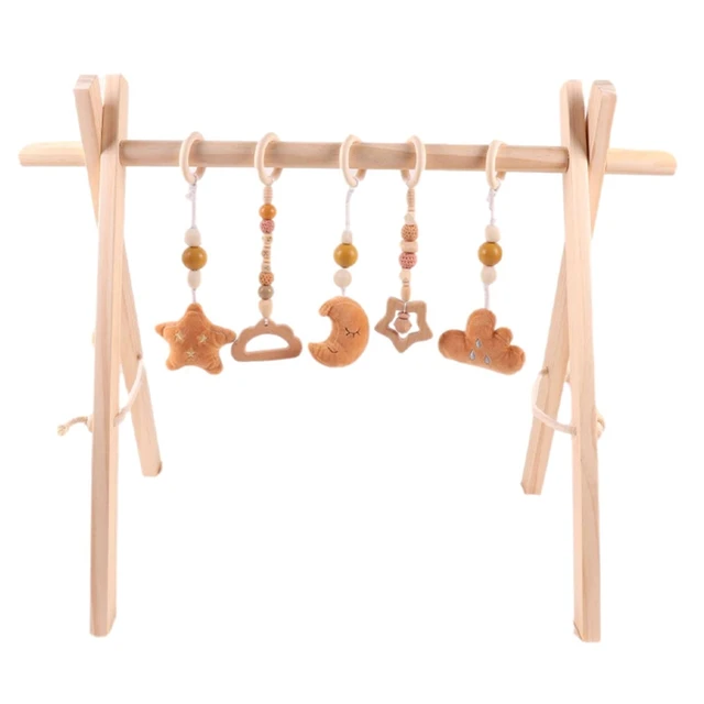 Baby Shaking Play Gym Toy Car Accs Hanging Wooden Toy for High Chair Crib Bar 5