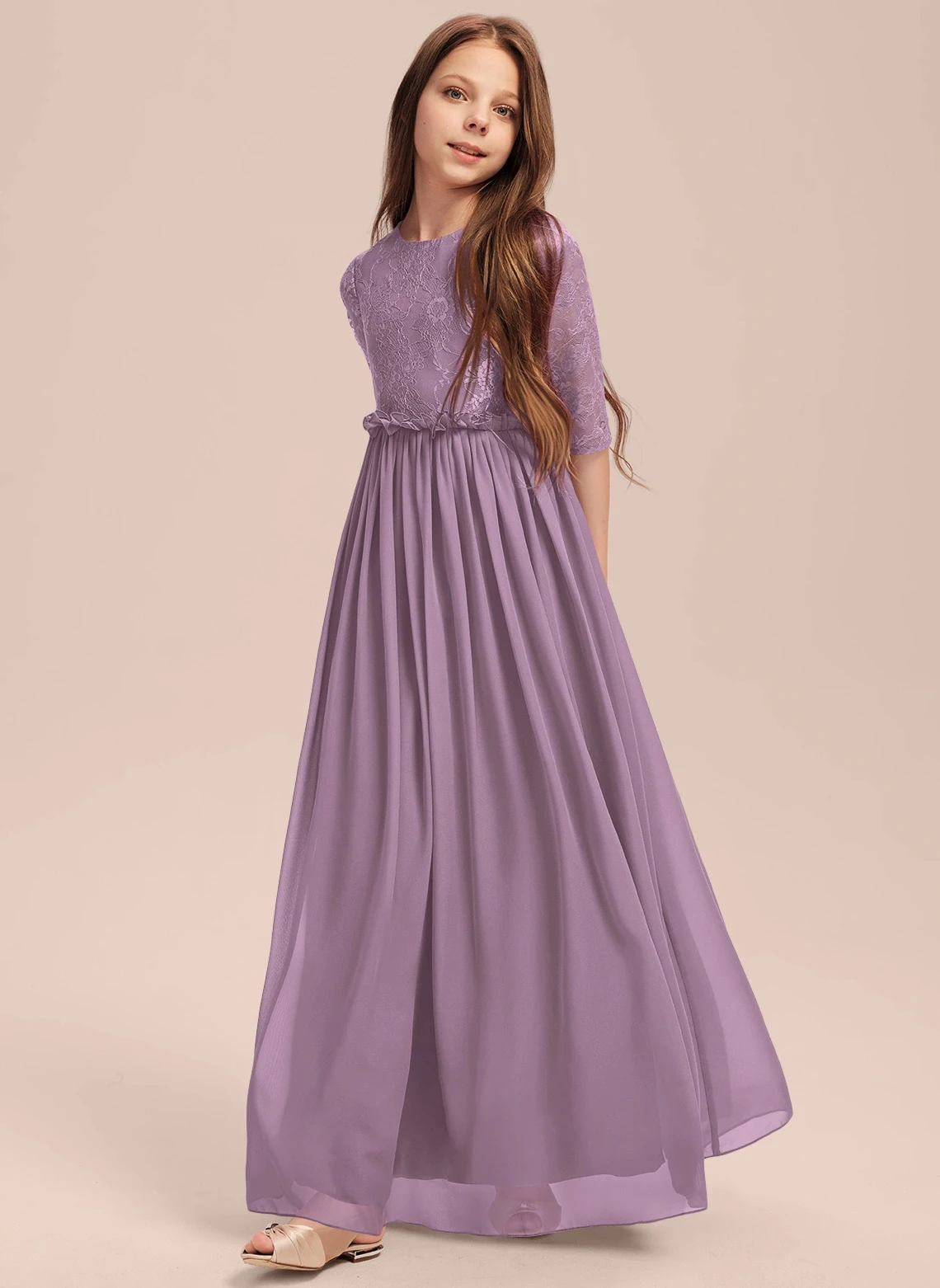 Elegante Flower Girl Dress, saia de festa, adequado para ocasiões formais, casamento, envelhecido 2-15 anos