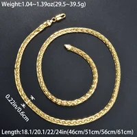 Collier Simple bijoux mode italie 750 plaqué or 18 carats chaîne serpent plate africaine mariage anniversaire cadeau fête 6
