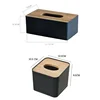 Bamboo Cover Tissue Box with Solid Wood Storage Box, Home Table Decoration Organizer  tissue box holder  car tissue holder 3