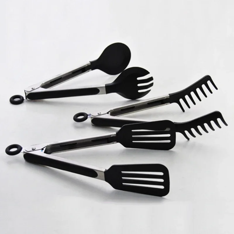 Food Serving Tong Spaghetti Tong Non-Slip Silicone Pasta Tongs Teeth Lock High Temperature Resistance Kitchen Noodles Clips Tool