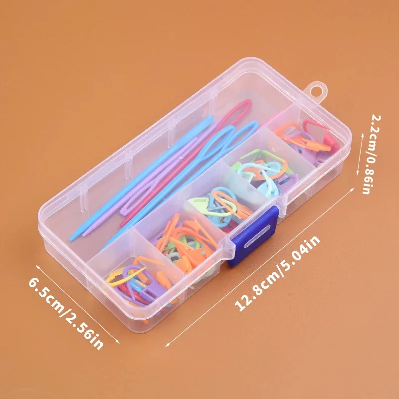 Plastic Resin Small Clips 61pcs Multicolor Plastic Resin Small Clips Knitting Crochet Markers Locking Stitch Needle Clip Marking Rings DIY Sewing Tool