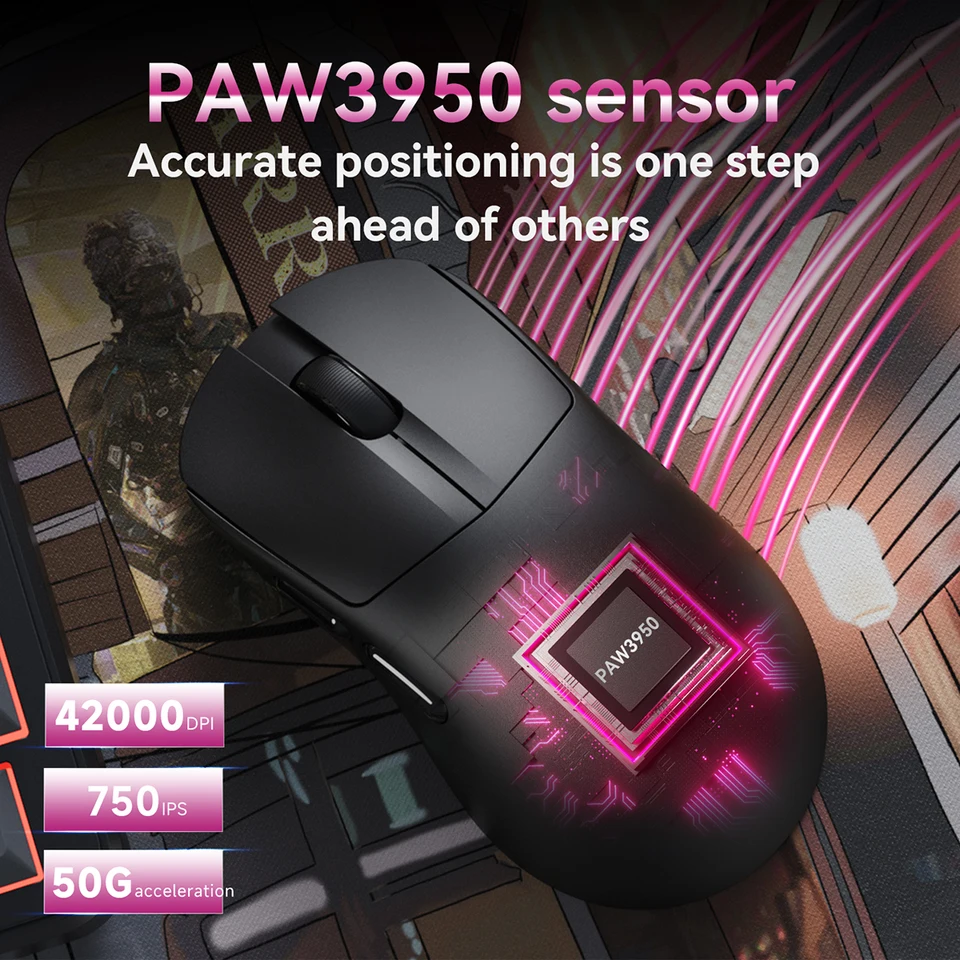 AJAZZ AJ179 APEX/TITAN ワイヤレスゲーミングマウス PAW3950 42000DPI