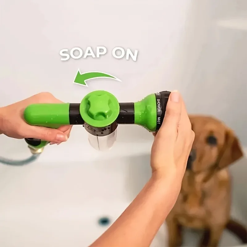 8 Function Foam Water Gun for Dogs for Garden Watering, bath showerhead,handheld toilet spray gun