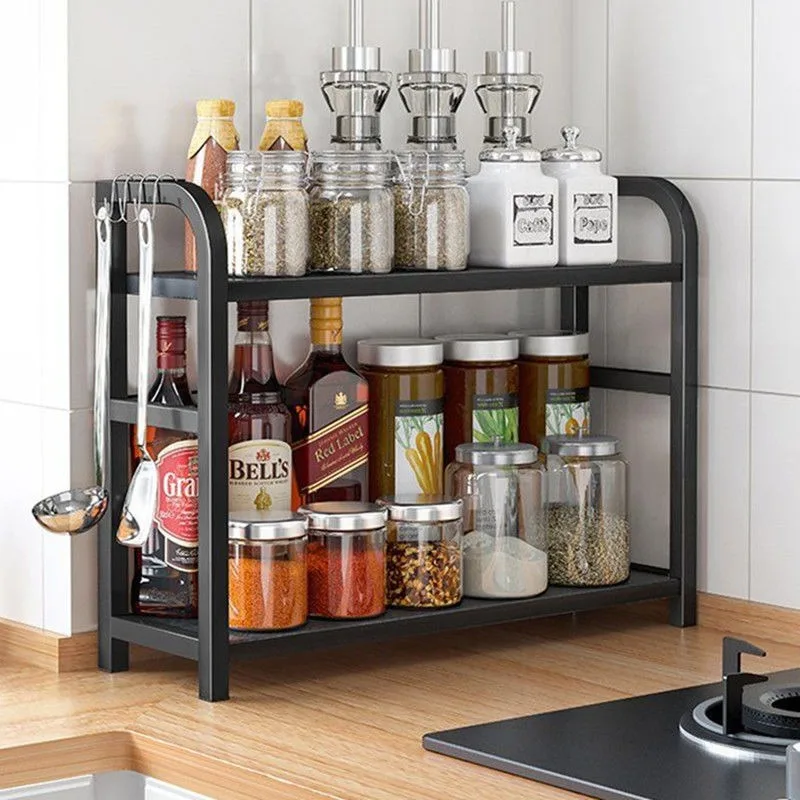 1pc 2-layer Kitchen Storage Rack Seasoning Organizer