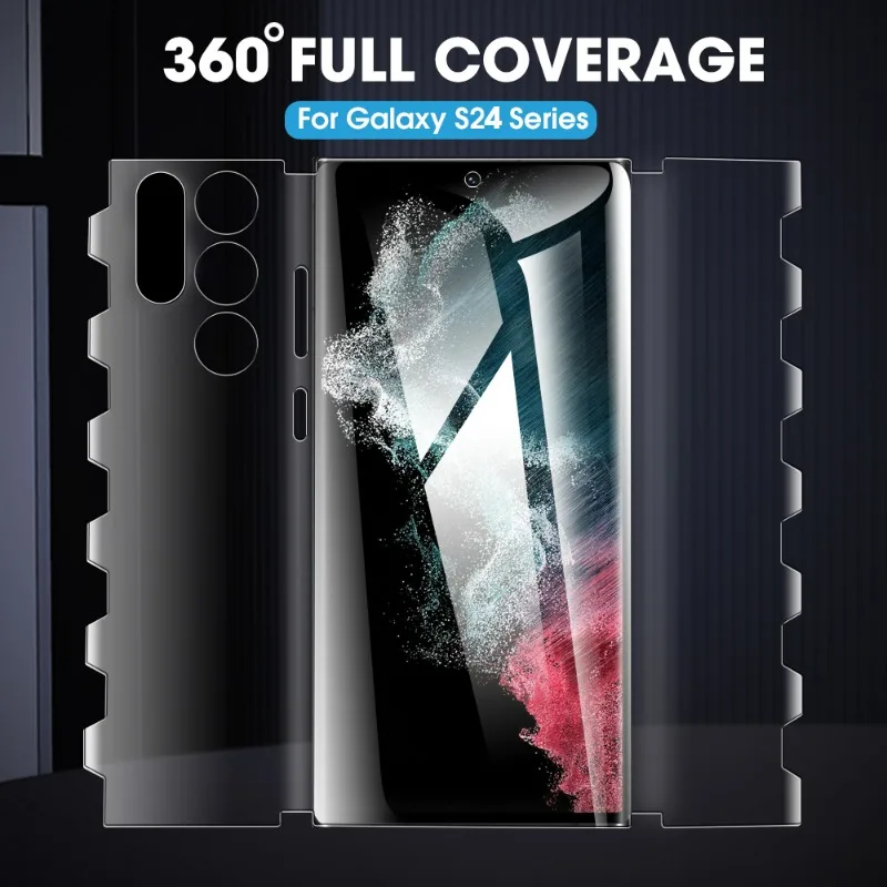 

Ультраполное покрытие для Samsung Galaxy S24 Plus, защита экрана на 360 °, полное покрытие корпуса для Samsung, защитная пленка против царапин