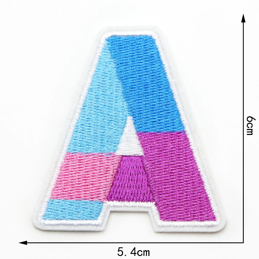 1PC Bunte Muster Gestickte Buchstaben Patch DIY Name Patches Eisen Auf Alphabet Applikationen Nähen Jacke Mäntel Abzeichen – Detail 4