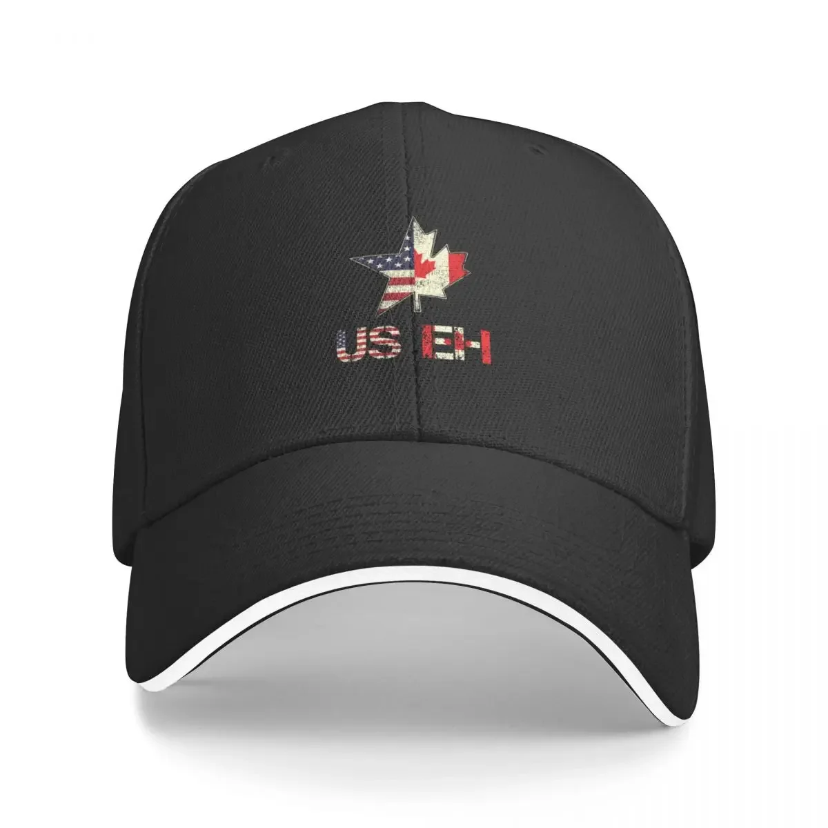 

Vintage US EH Leaf Canadian American Flag Canada USA Flag Retro Baseball Cap Rave derby hat Women's Hats For The Sun Men's