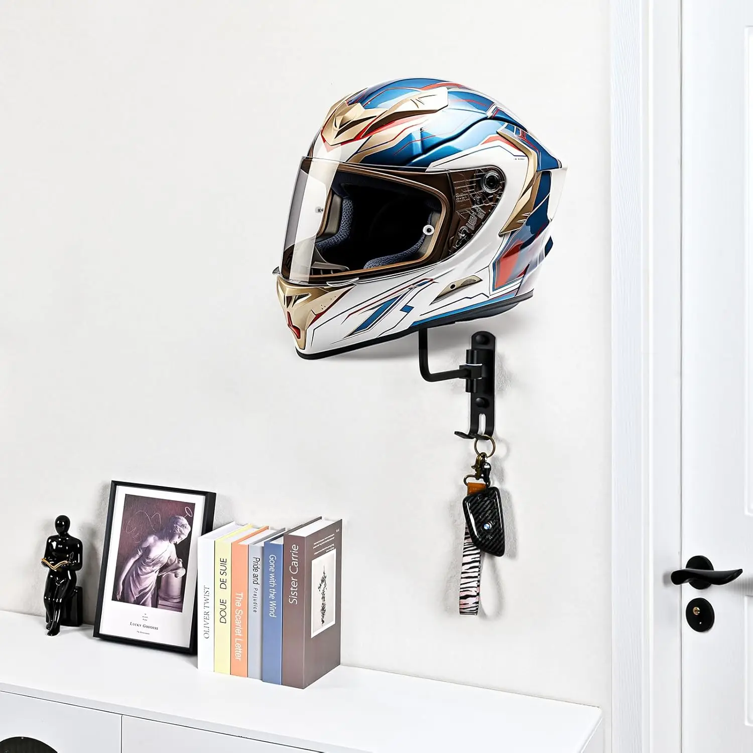 180&deg; Motorcycle Helmet Rack Rotation Metal Helmet Holder Wall Mount Holder Display Rack Bicycle Display Hanger motorcycle helmet holder