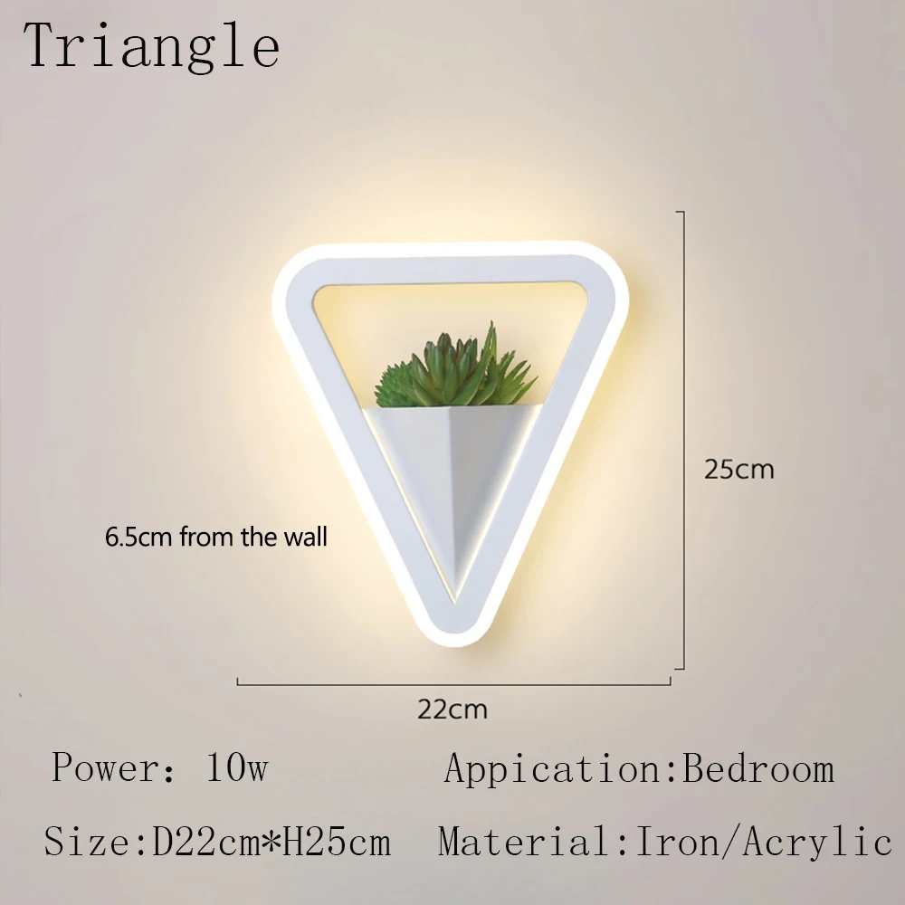 Plant Wall Lamp LED Modern Nordic Indoor Minimalist Lighting Fixtures Living Corridor Bedside Restaurant Aisle Decoration Light wall hanging lights Wall Lamps