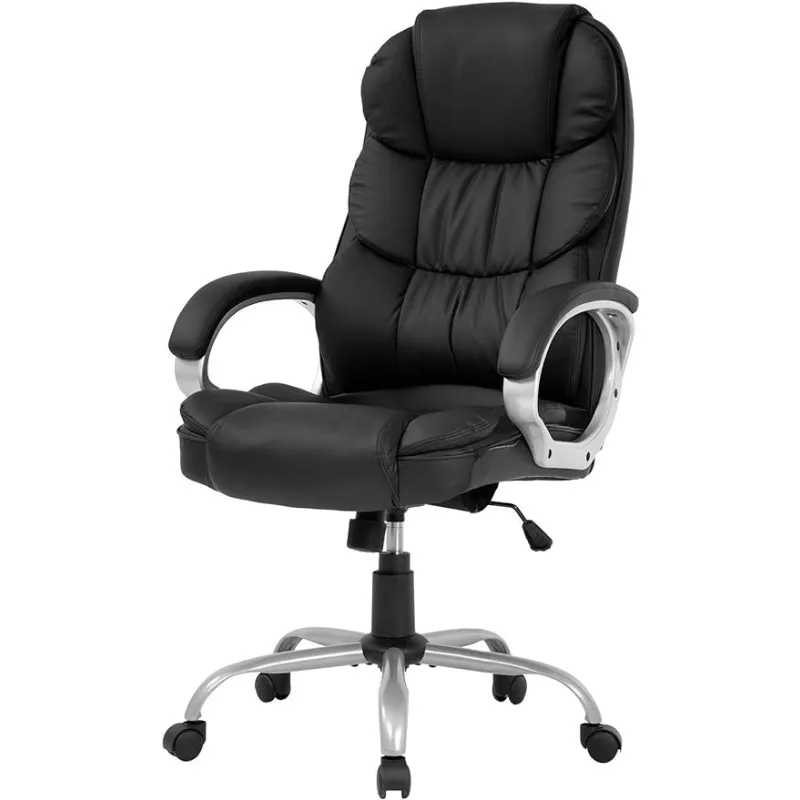 Office Chair Computer High Back Adjustable Ergonomic Desk Chair Executive PU Leather Swivel Task Chair with Armrests Lumbar