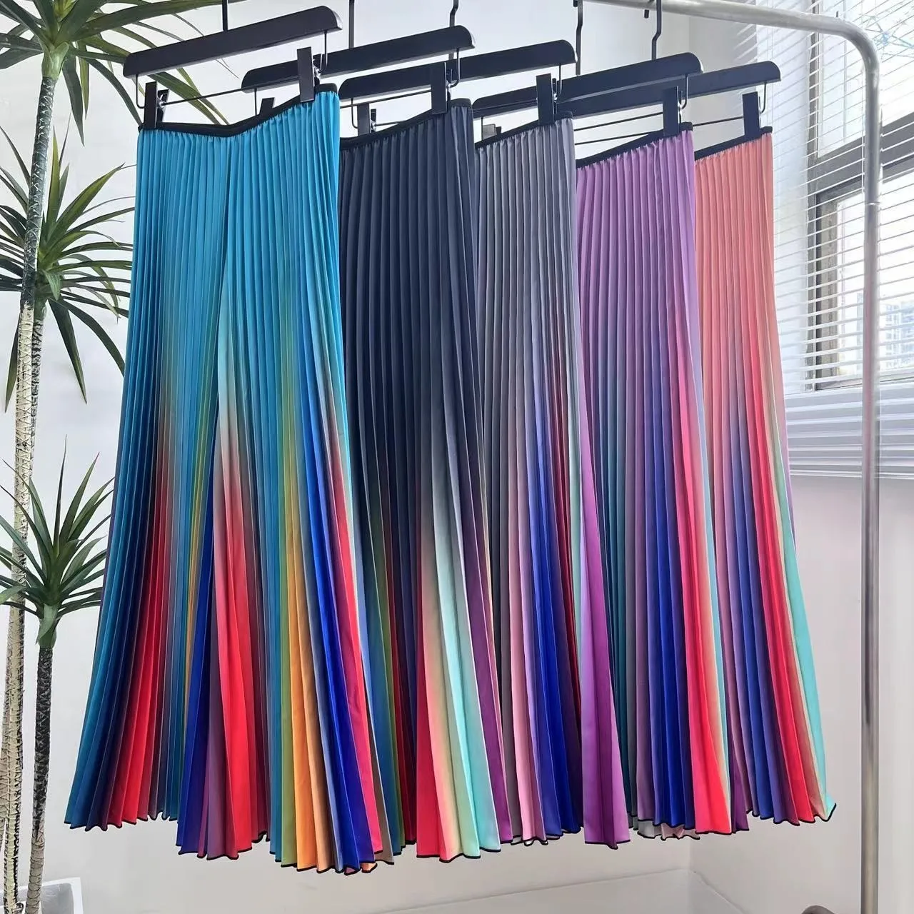 Fashion 2024 Summer New Loose Trendy Design Rainbow Gradient Women's Casual Pants  sweatpants women